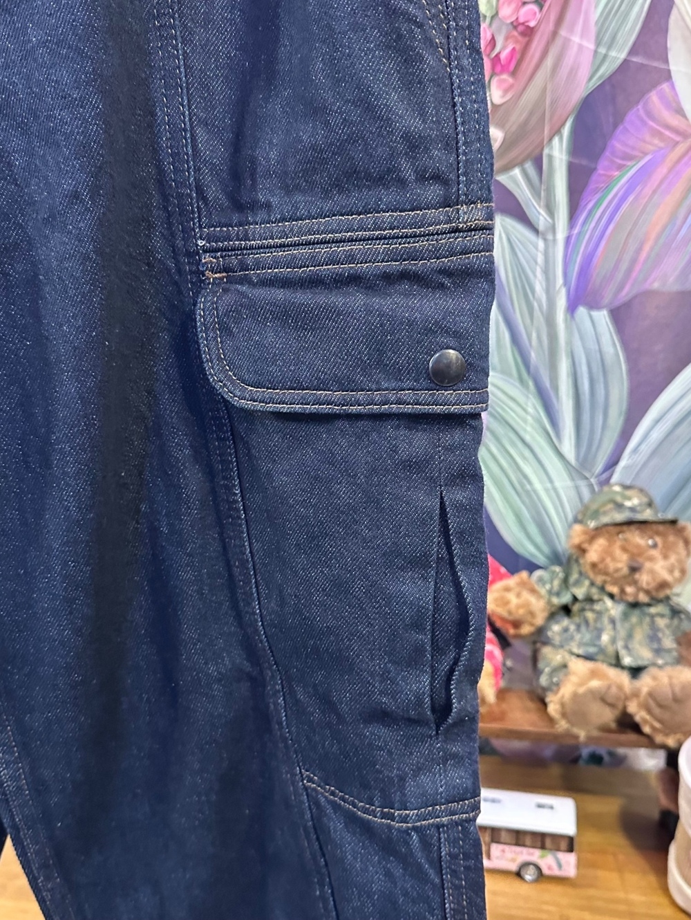 BDG Urban Outfitters W30/L32 Blaine Cargo Skate Jeans Baggy Y2K Dark Wash Womens - Picture 5 of 13